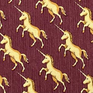 100% REAL  HERMES TIE ~ PURPLE PLUM UNICORN WHITE CREAM PEGASUS WINGS HORSES XL